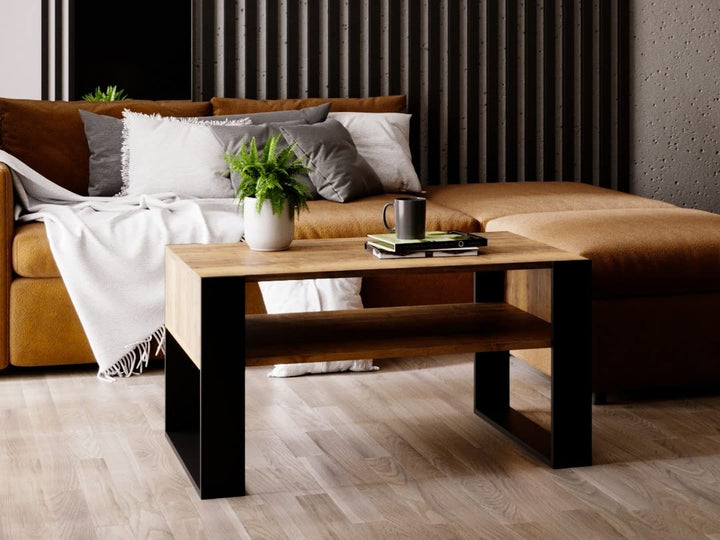 MRBLS Couchtisch – modernes rustikales Design – Wohnzimmer-Tisch Beistelltisch Kaffeetisch Sofatisch