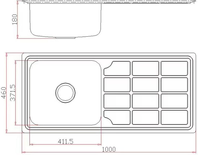 Omeere 100Lx46B,gross, Einbauspüle Edelstahl 304 Materialdicke 0,8 mm, Spülbecken Spüle Küchenspüle