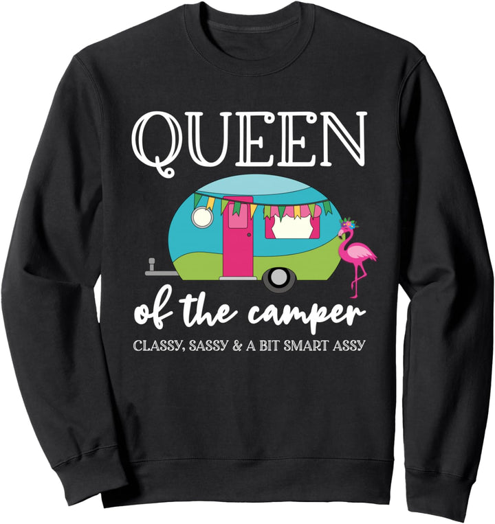 Camping Queen Tee Women Queen of the Camper RV Flamingo Sweatshirt