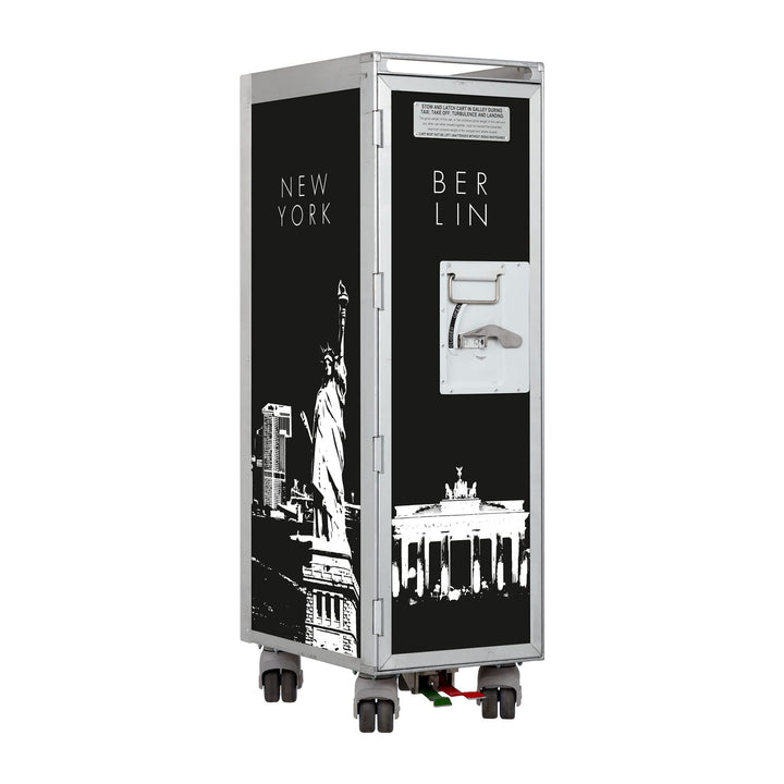 VanDeBord Flugzeugtrolley 4Destinations Schwarz, Gebrauchtes Original aus der Luftfahrt - ausgemuste