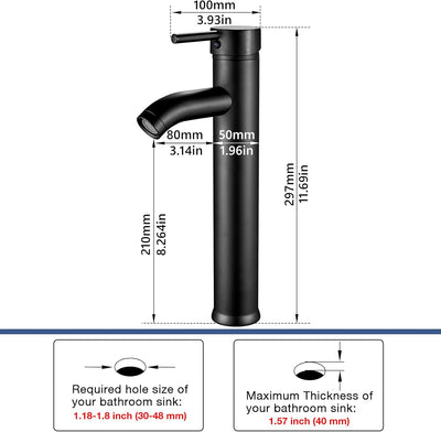 kisimixer Wasserhahn Bad Schwarz, Waschtischarmatur Schwarz Einhandmische, Waschbecken Armaturen Kal