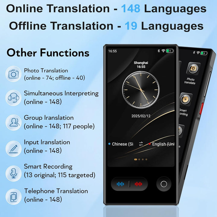 Sprachübersetzer Ohne Internet, Sprachübersetzer Translator Übersetzer mit 148 Sprachen, Ki Übersetz