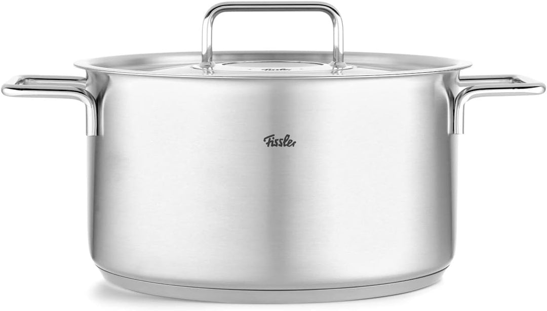 Fissler Pure Collection / Edelstahl-Kochtopf (Ø 24 cm, 5,7L) Töpfe inkl. Metall-Deckel, Innen-Skalie