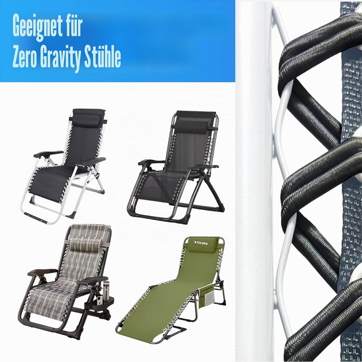 Ersatzbezug für Liegestuhl mit 4 elastischen Seilen (160 x 43 cm), Ersatzstoff für Zero-Gravity-Stuh