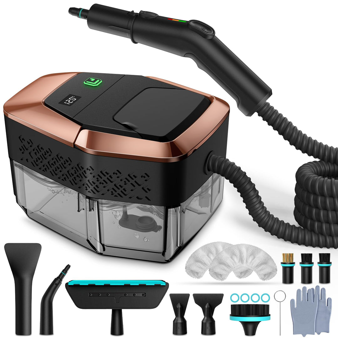 14 in 1 Dampfreiniger, 3 Stufig Einstellbarer Griff, Temperaturanzeige, 15 Sekunden Aufheizzeit, 1,8