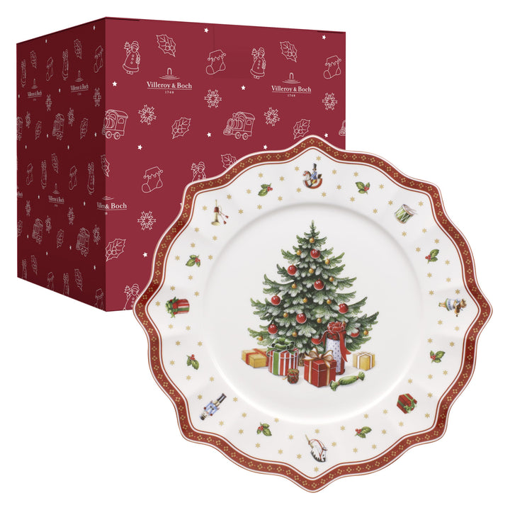 Villeroy & Boch Toy's Delight Platzteller, 35 cm, Premium Porzellan, Weiss/Rot Weiss / Bunt Platztel