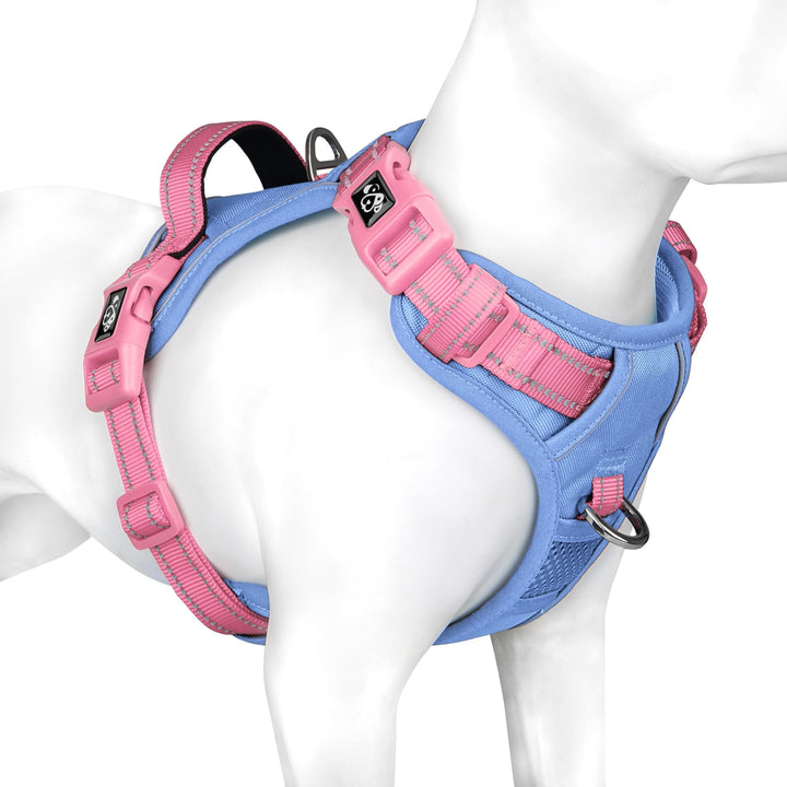 PHOEPET No Pull Hundegeschirr, reflektierende Hundeweste, mit weichem Trainingsgriff für kleine, mit