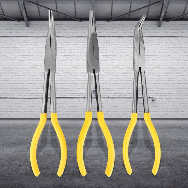 3pcs lange Spitzzange Kohlenstoffstahl, Zangen, Clip-Werkzeuge Spitzzange Extra lange Zangen mit geb
