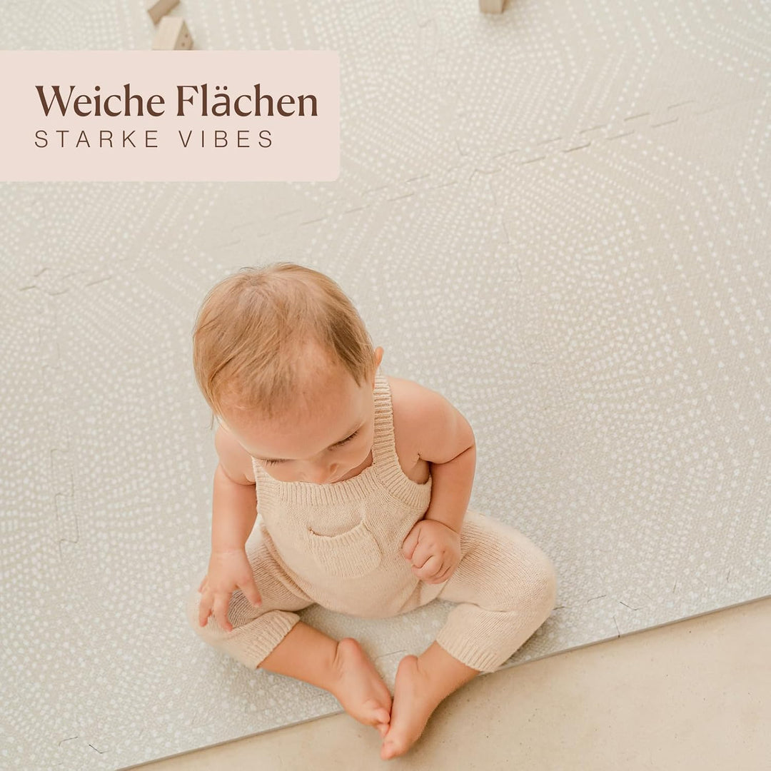 Toddlekind Baby-Puzzlematten, 6-TLG. inkl. Rand, ungiftige Schaumstoffmatten, für Bauchzeit und Krab