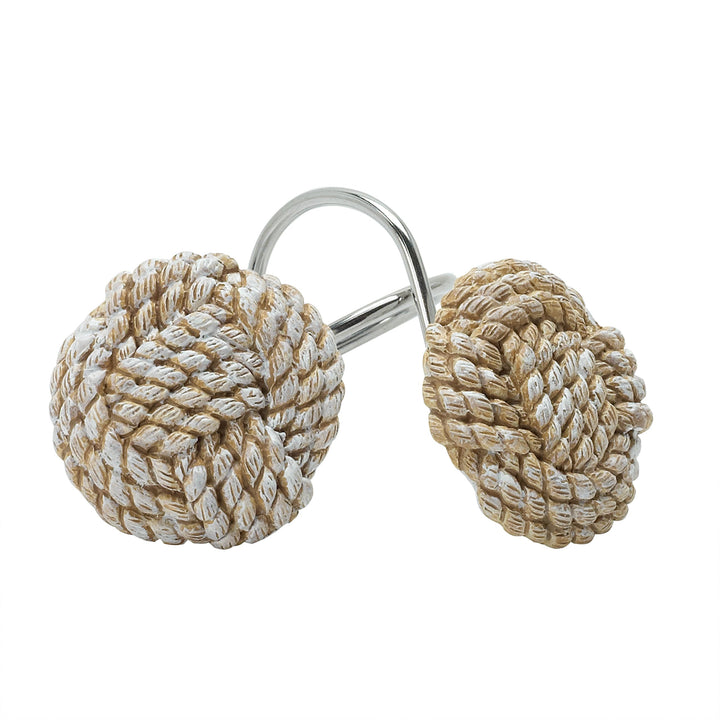 Zenna Home Seaside Duschvorhang-Haken Bad-Accessoires „Serenity“, Polyresin, Braun, 1 Count (Pack of
