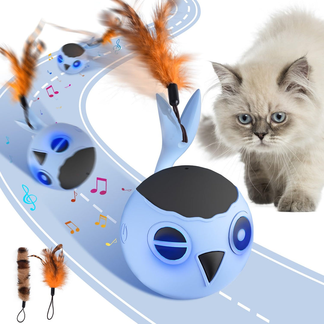 GoldenSun Katzenspielzeug, Interaktiver Katzenspielzeugball für Hauskatzen, Automatisch Beweglicher