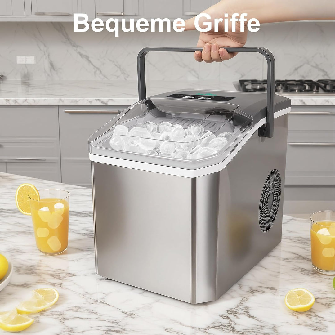 Eismaschine, 2 Grössen an Kugeleis aus Edelstahl Tisch-Eismaschine - Silber | Eismaschine mit täglic
