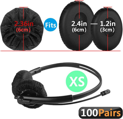 Geekria 100pairs Dehnbare Kopfhörer-Abdeckungen, Einweg-Ohrmuscheln für Telephone Headset, Office He