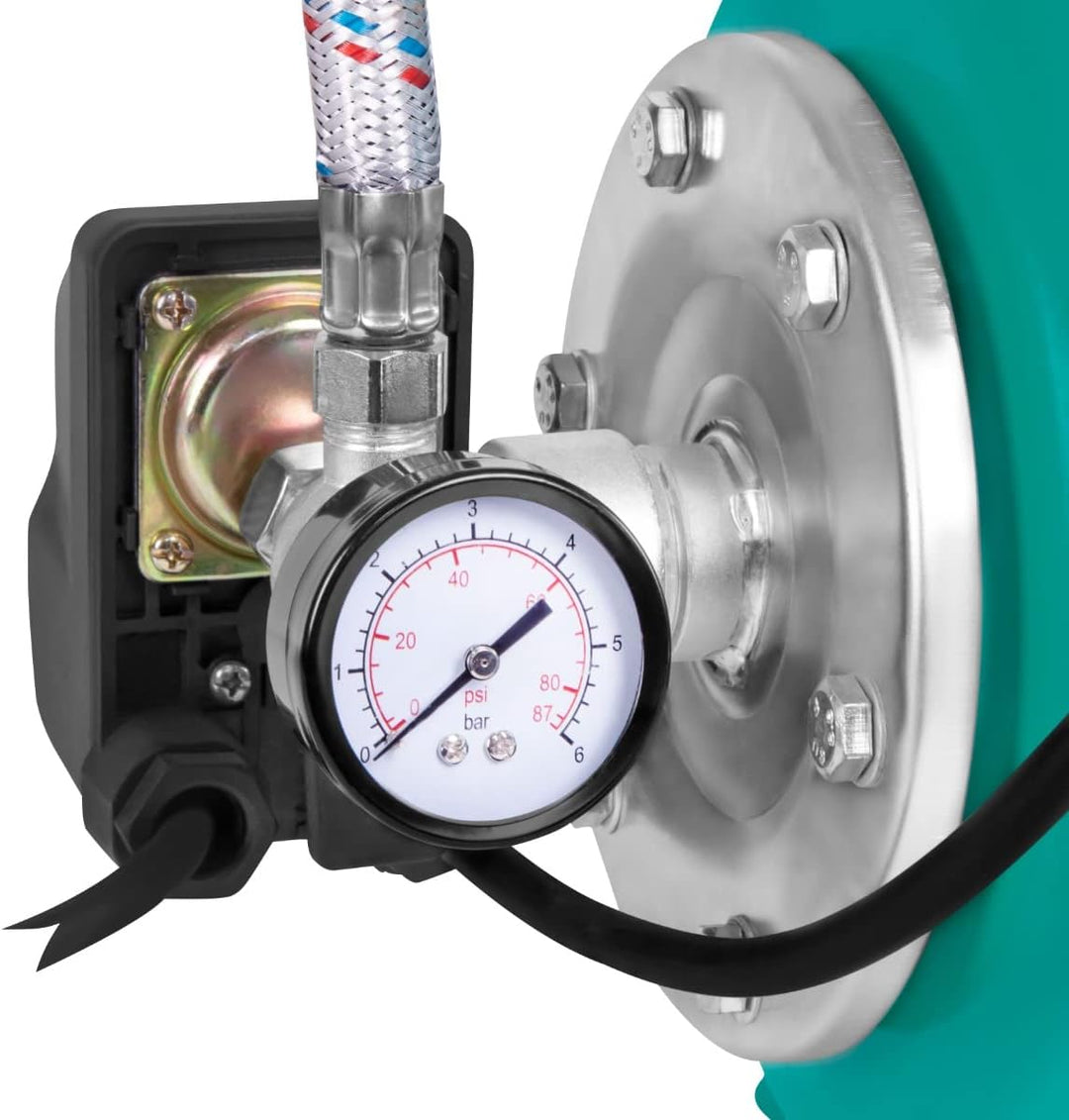 VONROC Hauswasserwerk 800W – Automatische Wasserpumpe mit Druckschalter & 19L Tank – 3300 l/h, 4 bar