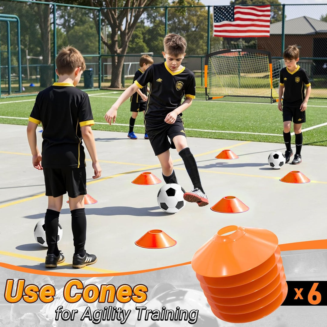 Happy Jump Pop-Up Fussballtor – Faltbar für Kinder & Erwachsene | 1 oder 2 Tore: 120x90 / 152x110 /
