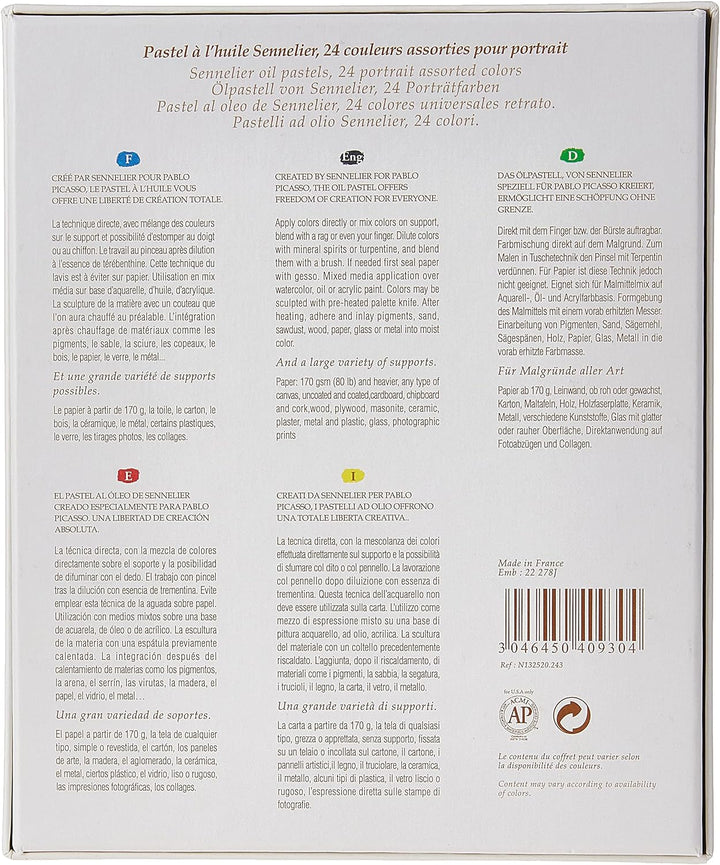 SENNELIER Kartonöl Pastell Set, 24 Stück, Hochformat 24 stück (1er Pack) Porträt, 24 stück (1er Pack