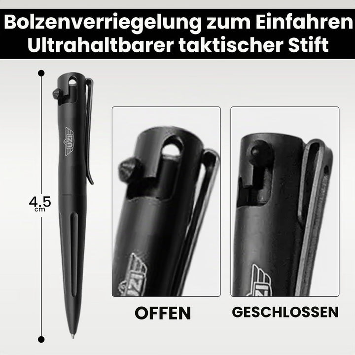 UZI Tactical Pen UZI-TACPEN2-BK Flugzeug Aluminium Selbstverteidigung BestTactical Pen Multi-Tool Üb