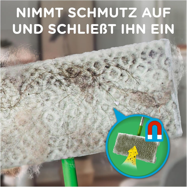 Swiffer 2in1 Kit, 1 Bodenwischer + 8 Trockene Bodentücher Und 1 Staubmagnet + 1 Tuch, Ideal Für Tier