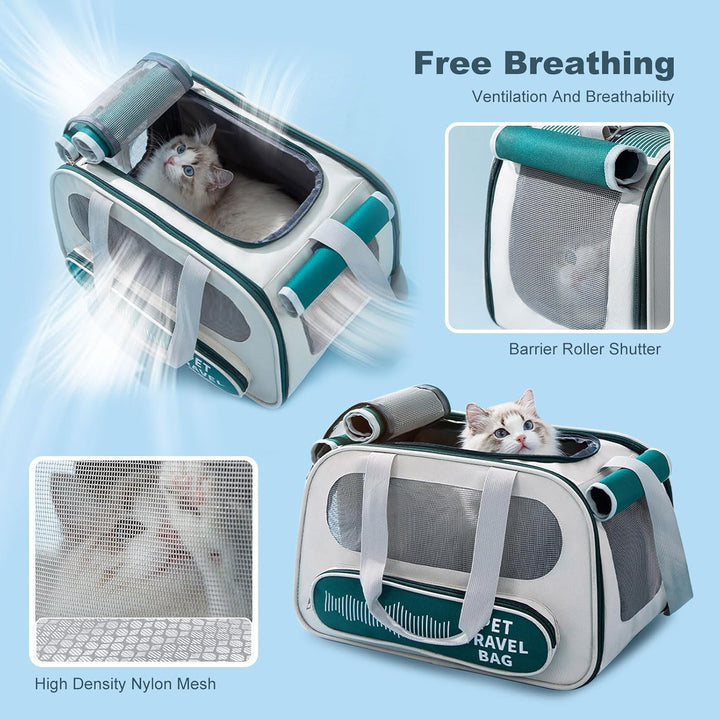 PETCUTE Haustier Tragetasche,Faltbare Hundetasche katzentragetasche mit Herausnehmbarer Matte,Atmung