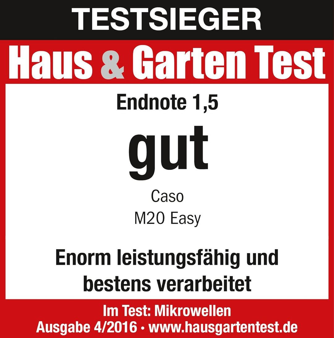 CASO | M20 EASY Mikrowelle | einfache Bedienung, 20 L Garraum, 700 Watt Leistung, Drehteller Ø 25,5c
