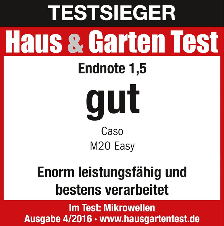CASO | M20 EASY Mikrowelle | einfache Bedienung, 20 L Garraum, 700 Watt Leistung, Drehteller Ø 25,5c