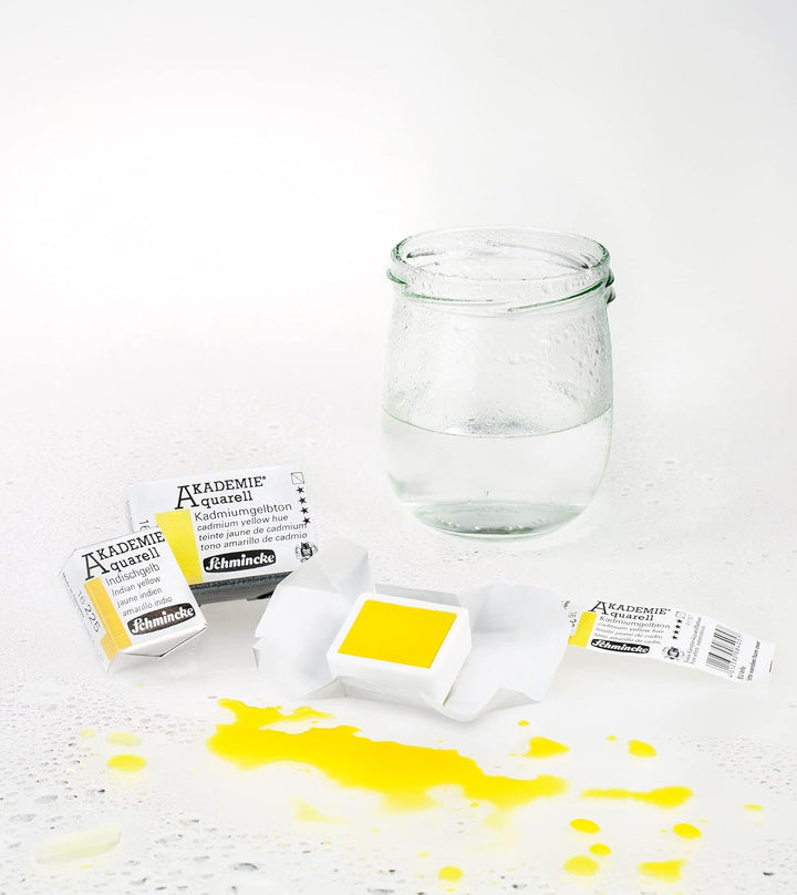 Schmincke – Akademie Aquarell kompakter Farbkasten, Grundsortiment 12 x 1/2 Näpfchen, 75 112 097, Me