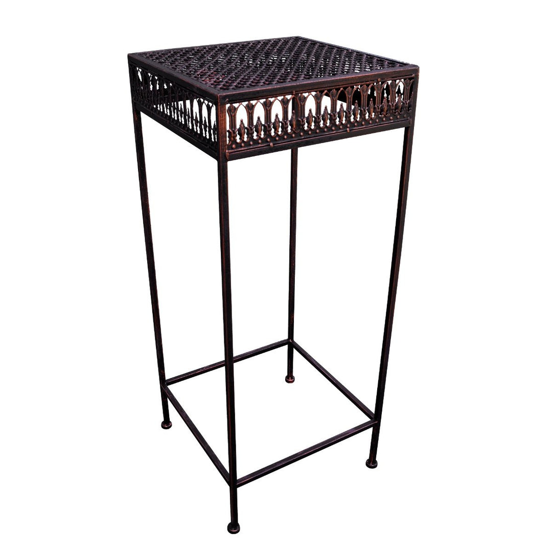 PrimoLiving Metall Blumenhocker/Beistelltisch Antik-Look braun eckig Gr. L (P-859), L (P-859)