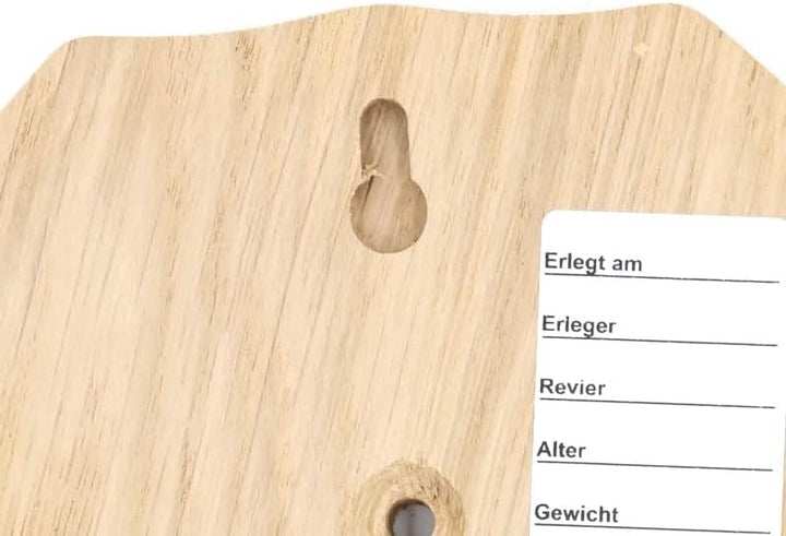 Generisch 10 Stück REH Trophäenschilder Stumpf gross Eiche hell AF 21 x 13 cm