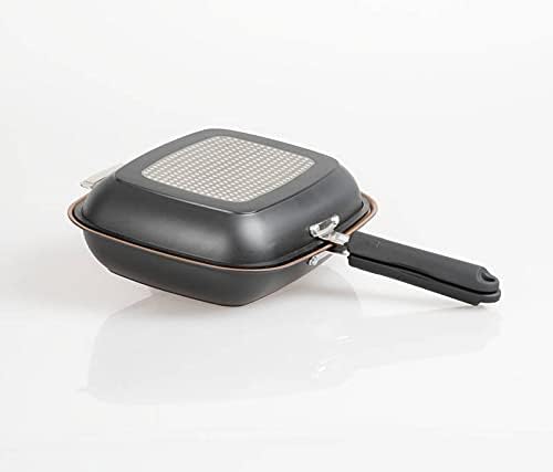 LIVINGTON Black Doubletta | Wendepfanne | Kochen, Braten, Backen, Grillen | ergonomischer Griff | ge