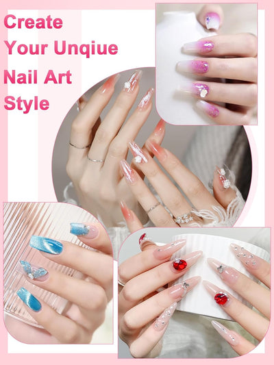 Acryl Nagelset Nägel Selber Machen: Gelnägel Set mit UV Lampe 80W Elektrische Nagelfräser - 3 Farbe