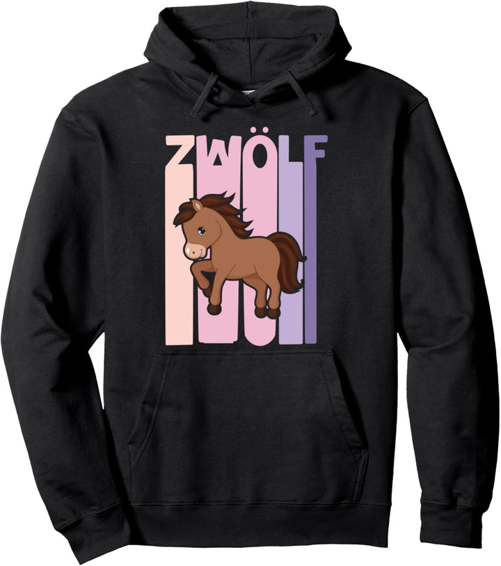12. Geburtstag Mädchen süsses Pony Reiterin 12 Jahre alt Pullover Hoodie