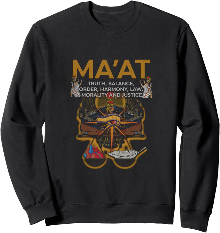 Ancient Egypt Hieroglyph Egyptian Kemetic Goddess MA'AT Sweatshirt