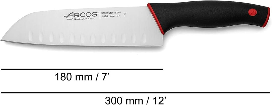 Arcos Serie Duo - Santoku Messer Messer Asiatischer Art- Klinge Nitrum Edelstahl 180 mm - HandGriff