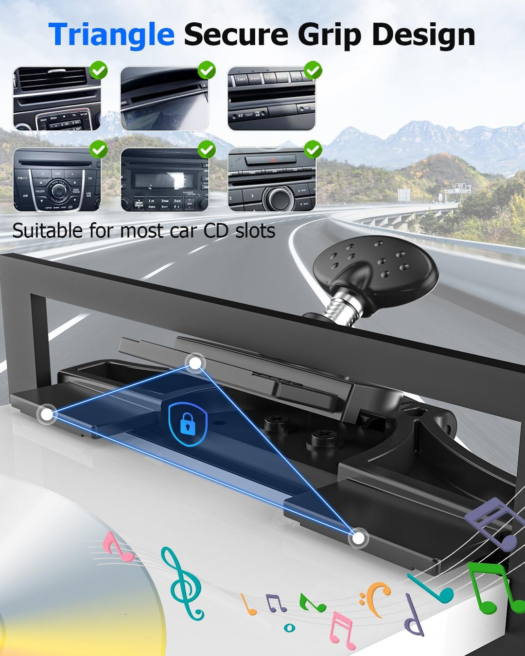 Oilcan CD Player Tablet Autohalterung Vorne, KFZ CD Schlitz Tablet Halter mit Verstellbar Klemme [St