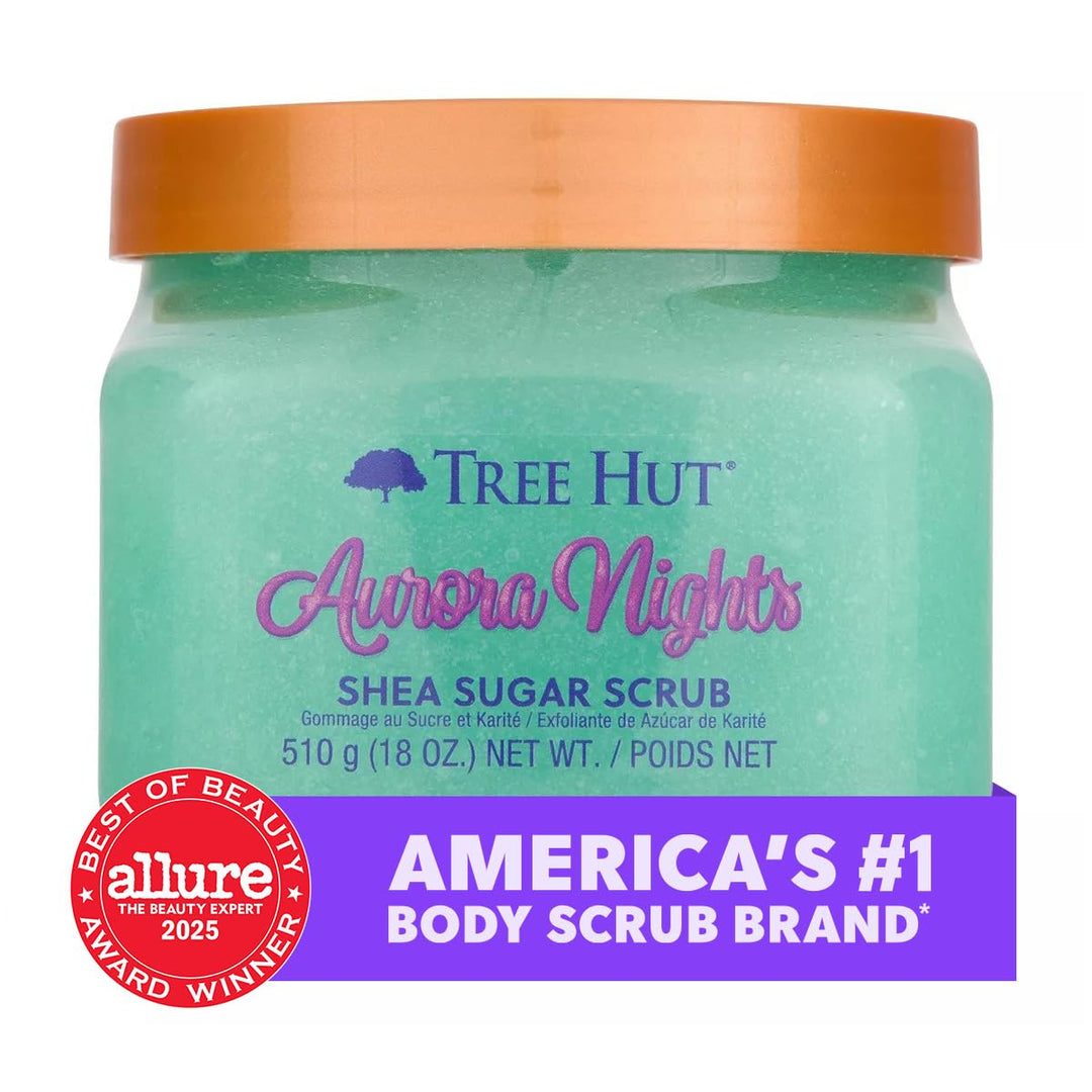 Tree Hut Aurora Nights Shea Sugar Scrub, Peeling Körperpflege, Körperpeeling, Zuckerpeeling, trocken