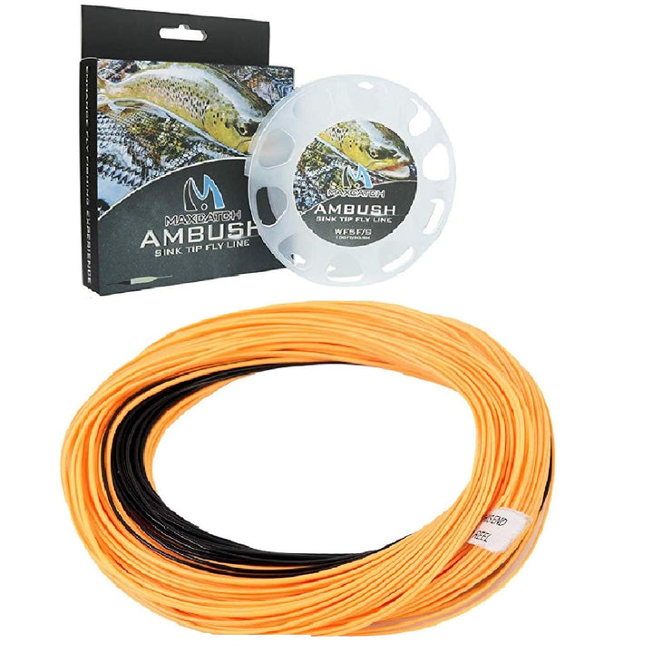 Maximumcatch Sinken-Spitze Fliegenschnur für Fliegenfischen, 3ips, 4/5/6/7/8 F/S Orange/schwarz WF-5