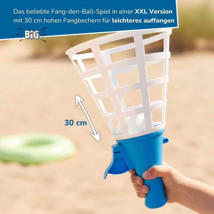 alldoro 60132 XXL-Fangballspiel, 4-teilig mit 2 Fangbechern & 2 Bällen, extra gross für Kinder ab 3