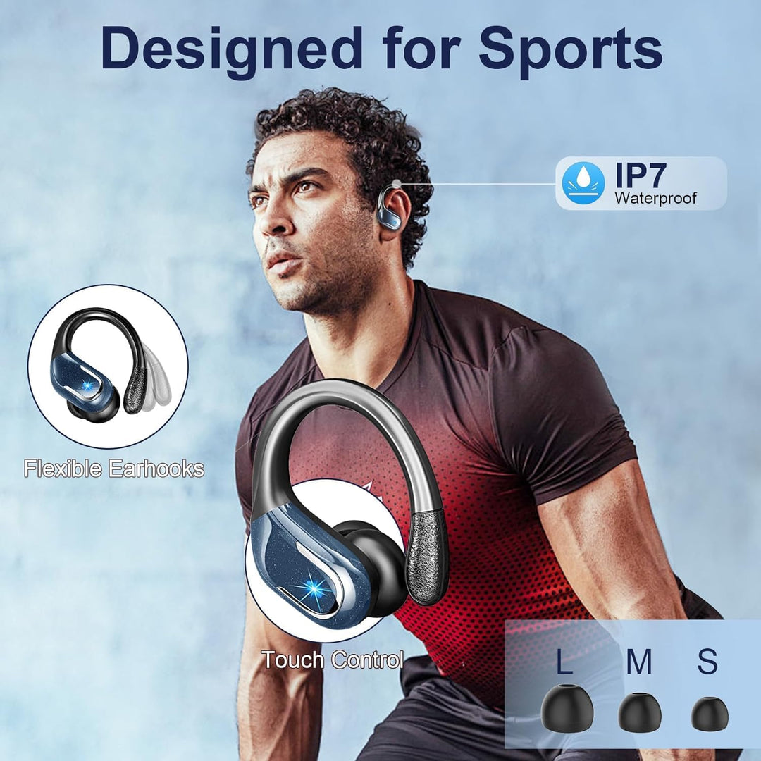 Bluetooth Kopfhörer 5.4 Sport, 75Std Kopfhörer Kabellos Bluetooth, HiFi Stereo Tiefer Bass Wireless