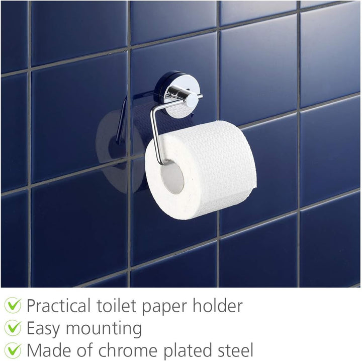 WENKO Vacuum-Loc® Wand Toilettenpapierhalter Milazzo, 13 x 10,5 x 3 cm & Vacuum-Loc® Wandablage, Dus