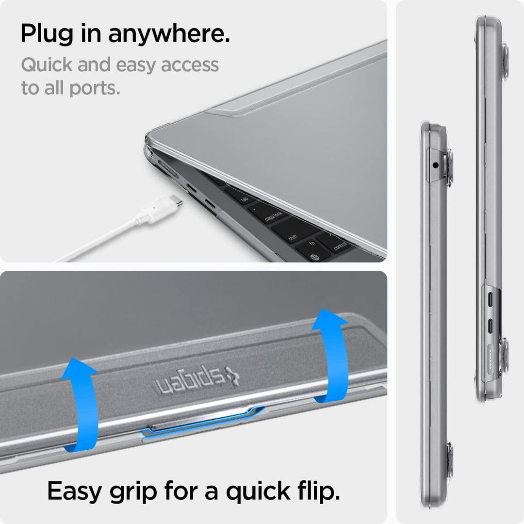 Spigen Thin Fit Hülle Case kompatibel mit MacBook Air M2 Chip A2681 13.6" Zoll 2022 - Transparent