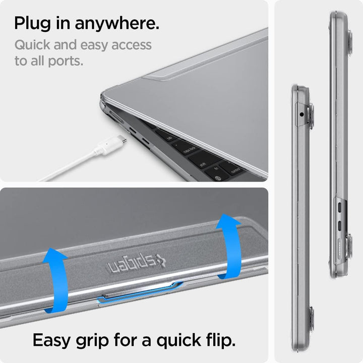 Spigen Thin Fit Hülle Case kompatibel mit MacBook Air M2 Chip A2681 13.6" Zoll 2022 - Transparent