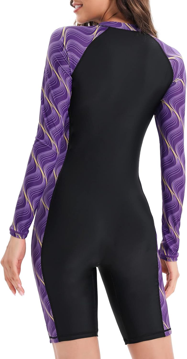 Halcurt UV Shirt Damen mit BH Langarm Badeanzug UPF 50+ Rash Guard S-XXL | Sonnenschutz Schwimmshirt