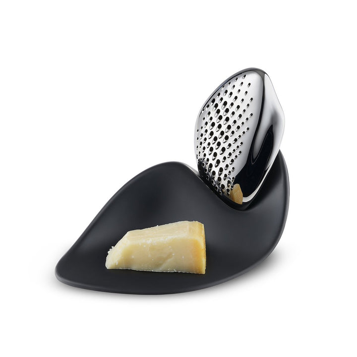 Alessi Forma ZH03 - Design-Reibe, 18/10 Edelstahl- und Melamin-Basis