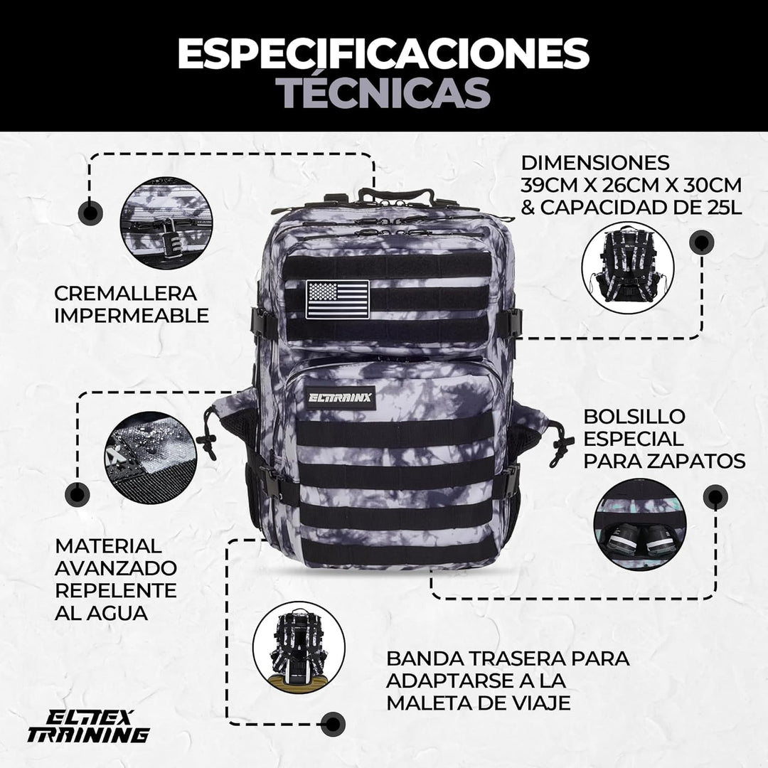 ELITRAINX ELITEX TRAINING Militär-Rucksack, wasserdicht, für Sport, Kabine, Flugzeug, Fitnessstudio,