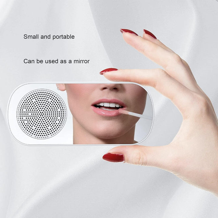 Digitaler Radiowecker, Lautsprecher-Spiegeluhr, HIFI-FM-Radio, Wiederaufladbare Bluetooth 5.0-Lautsp