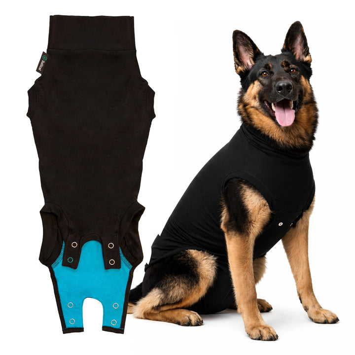 Suitical Recovery Suit Hund, XXL, Schwarz Schwarz XXL, Schwarz XXL