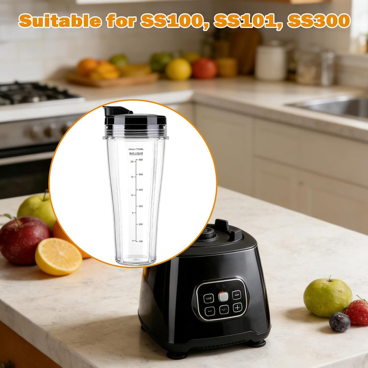 2 Stück Mixer Ersatzteile Für Ninja 24Oz, Mixer Becher Ersatzteile Für Ninja, Cup Becher Ersatzteile