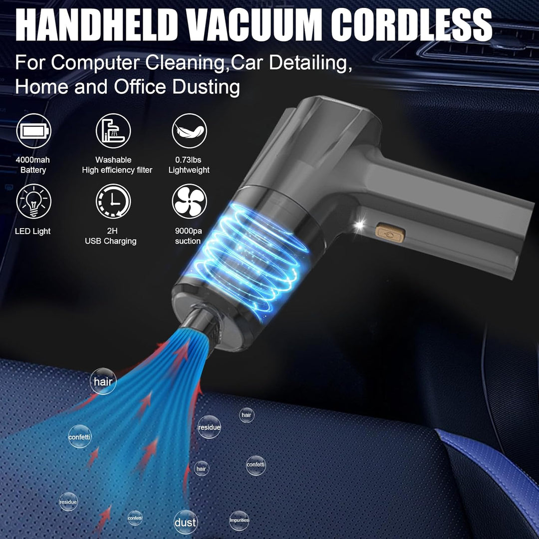 Mini Auto Kabellos Handstaubsauger: USB Aufladbar Stark Lithium Ionen Akku Portable Handheld Staubsa