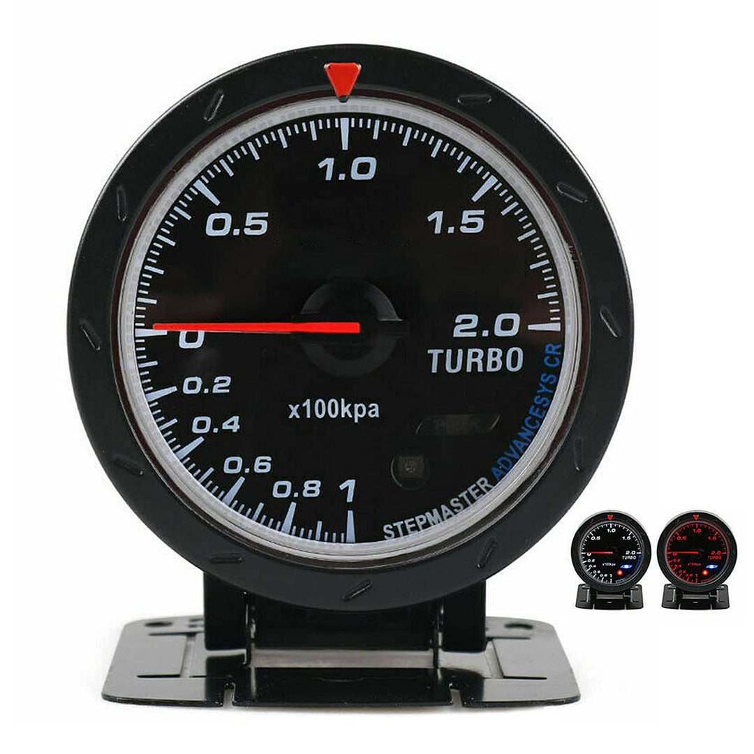 60Mm Boost Gauge Led Turbo Ladedruckanzeige Universal 60mm LED Turbo Boost Meter Gauge Schwarz Shell
