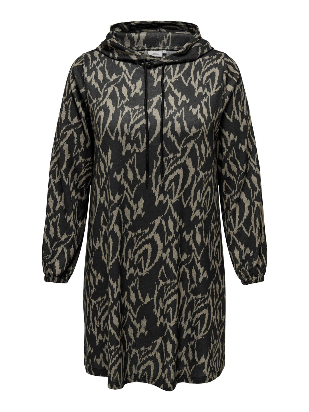 ONLY Carmakoma Damen Caralba Ls Hood Knee Dress JRS Kleid XL Grosse Grössen Black/Aop:graphic Humus,
